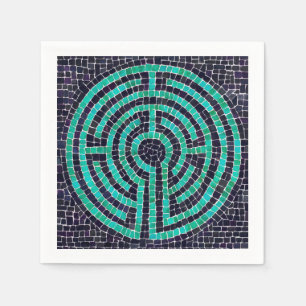 Serviette En Papier LABYRINTH III StandardCocktailPapier Napkin - Blan