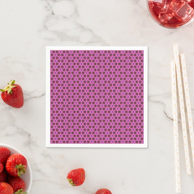 Serviette En Papier Labyrinthe rose (En situation)