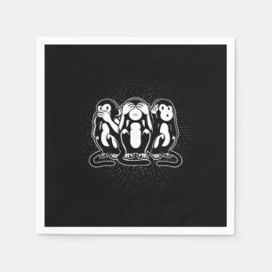 Serviette En Papier Lac Three Wise Monkey Speak Hear No Evil