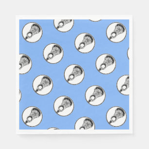 Serviette En Papier Lacrosse Fête bleu clair
