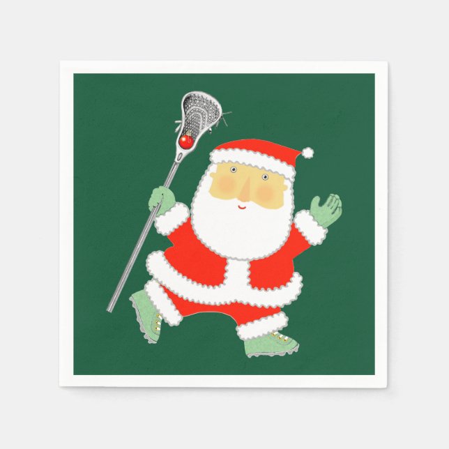 Serviette En Papier Lacrosse Fêtes de Noël (Devant)