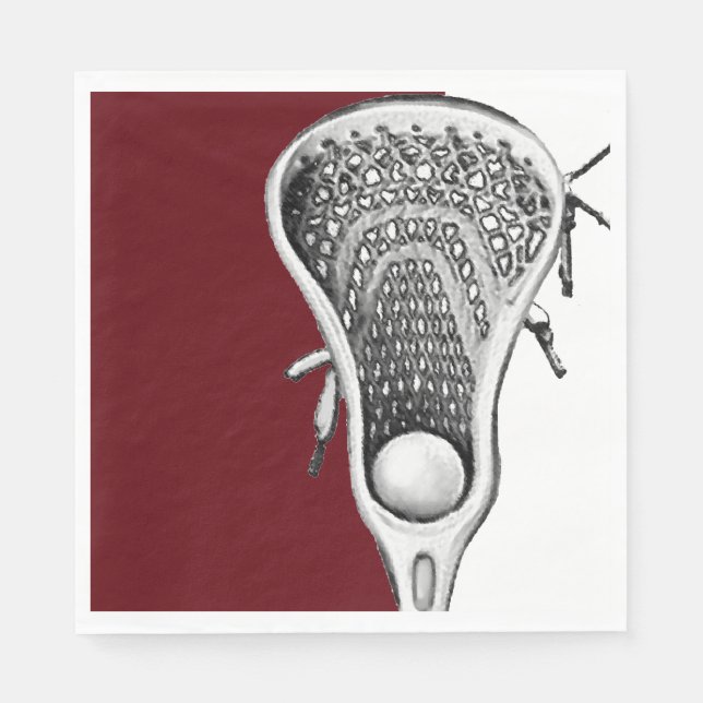Serviette En Papier Lacrosse Party Maroon (Devant)