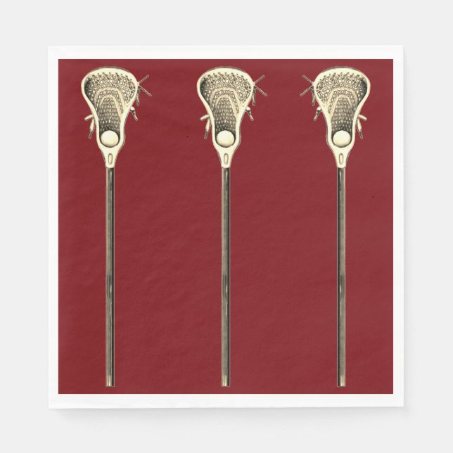 Serviette En Papier Lacrosse Party Maroon (Devant)