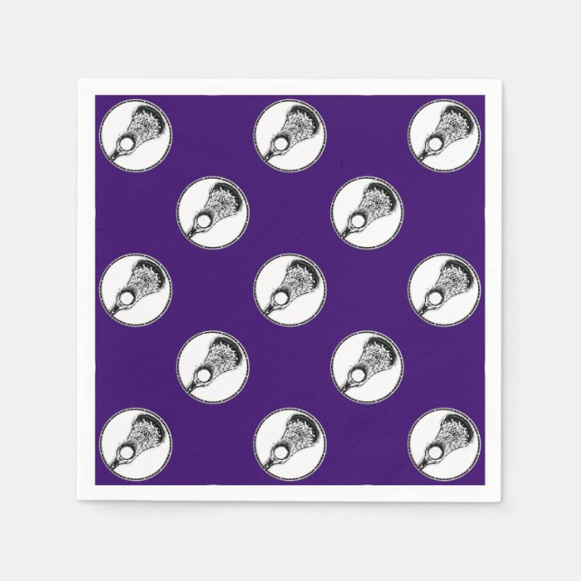 Serviette En Papier Lacrosse Party Purple (Devant)