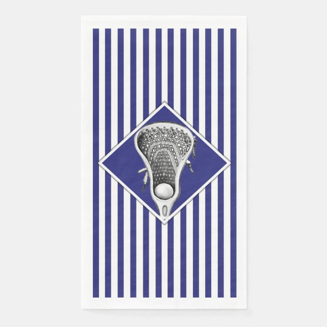 Serviette En Papier Lacrosse Sports Blue Napkins (Devant)