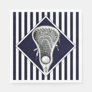 Serviette En Papier Lacrosse Sports Marine Bleue