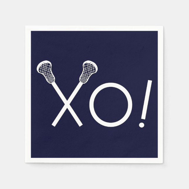Serviette En Papier Lacrosse Sports Marine Bleue (Devant)