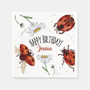 Serviette En Papier Lady Bug Anniversaire Garden Party