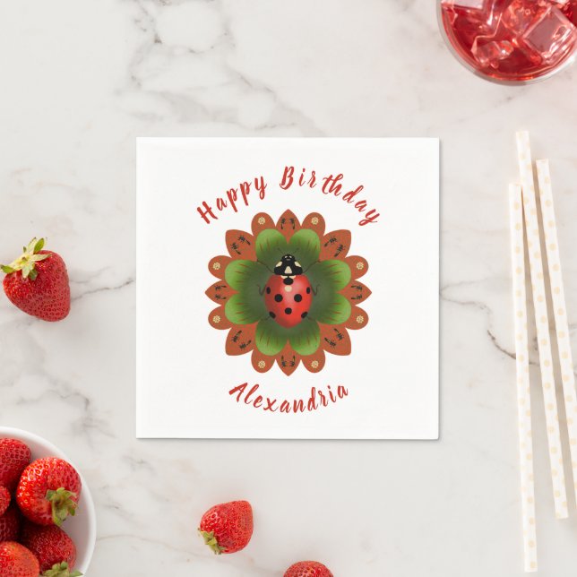 Serviette En Papier Ladybug (En situation)