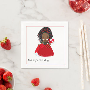 Serviette En Papier Ladybug Anniversaire Afro-Américaine