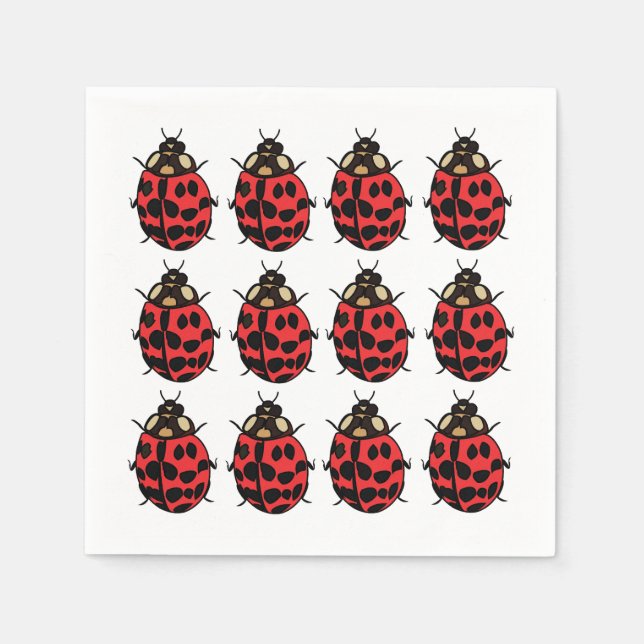 Serviette En Papier Ladybug Red Black Insect Ladybug (Devant)
