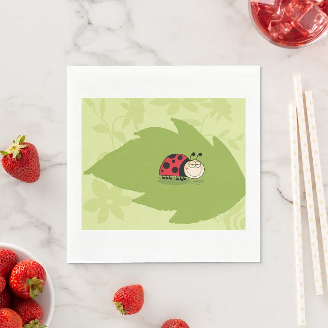 Serviette En Papier Ladybug Sur Les Naples En Papier Feuille (Créateur téléchargé)