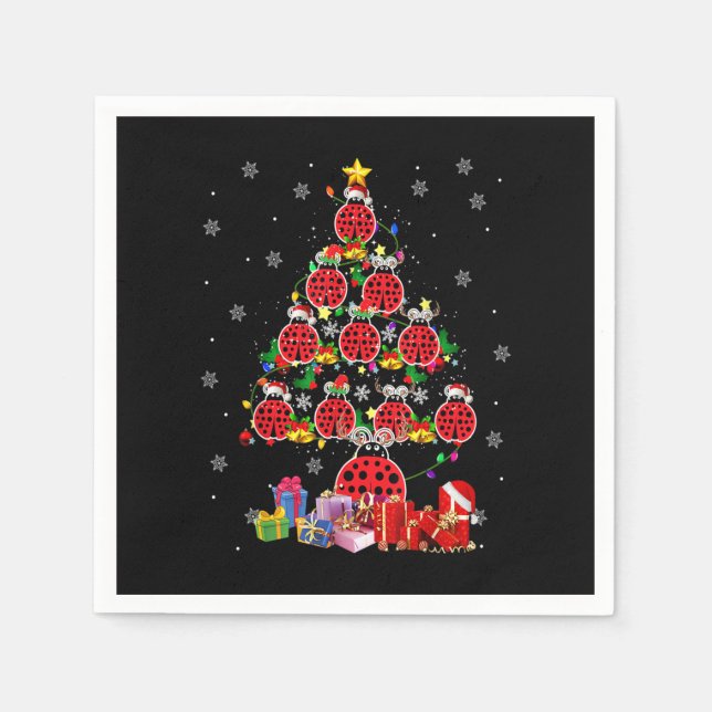 Serviette En Papier Ladybugs Tree Funny Santa ELF (Devant)