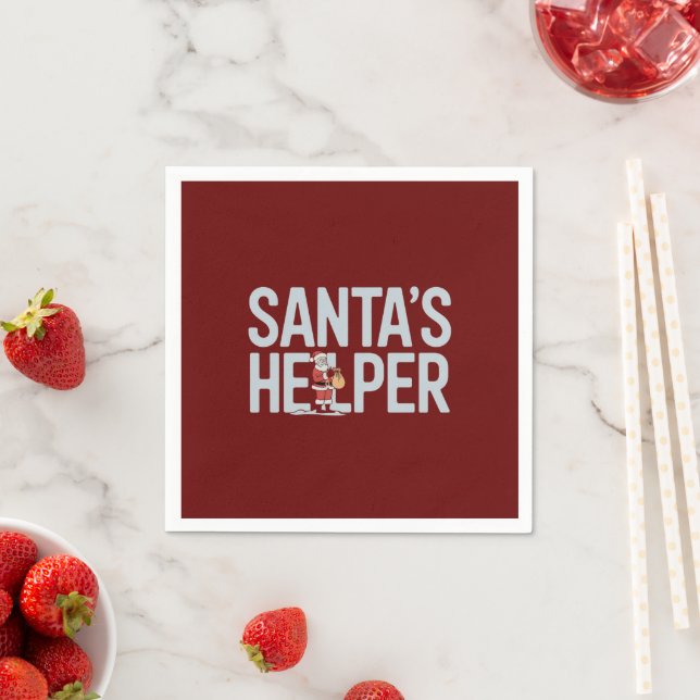 Serviette En Papier L'aide de Noël du Père Noël (En situation)
