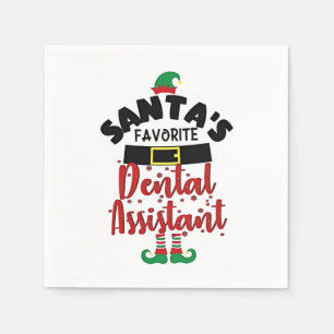 Serviette En Papier L'aide dentaire préférée du Père Noël Noël Santa