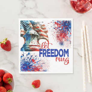 Serviette En Papier Laisse La Liberté Bague, 4 juillet,