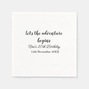 Serviette En Papier laisse l'aventure débuter 20e anniversaire ajouter