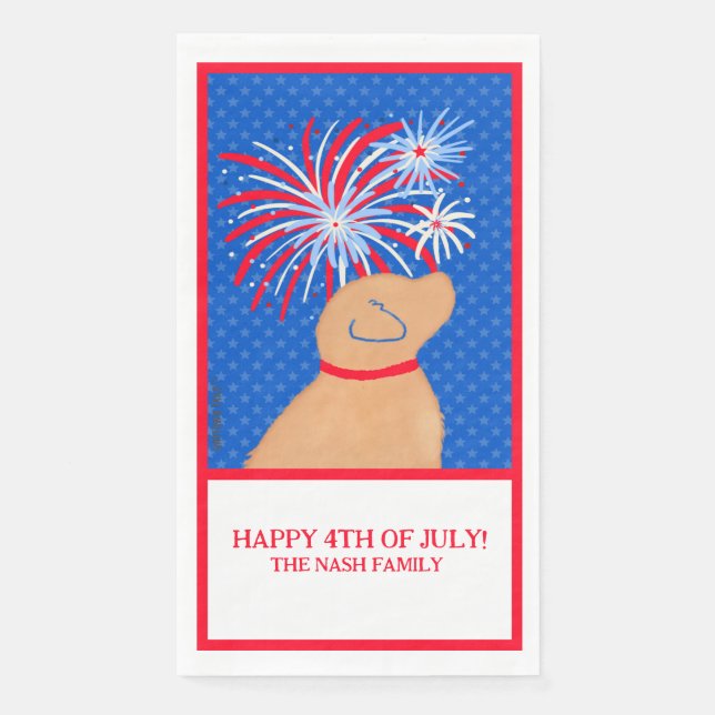 Serviette En Papier Laisser Bague de Liberté Chien Jaune Drapeau Servi (Devant)