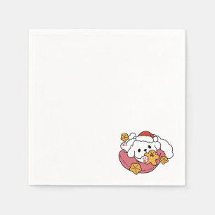 Serviette En Papier Laisser la joie des fêtes - Noël de chien mignon