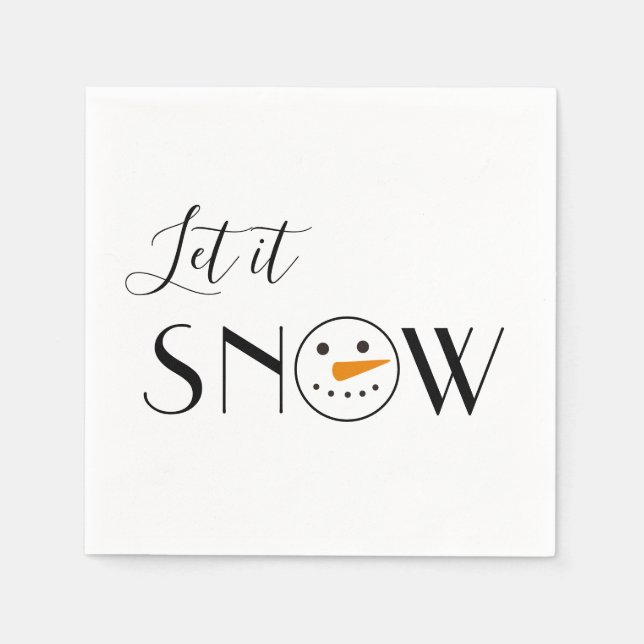 Serviette En Papier Laisser la neige Snowman simple (Devant)