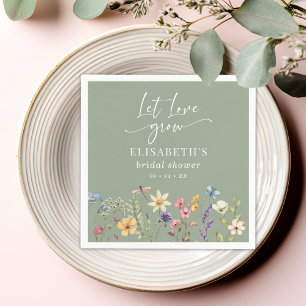 Serviette En Papier Laisser l'amour grandir Fleur sauvage Sage Fête de