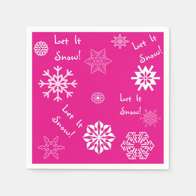 Serviette En Papier Laisser Neige Rose Chaud (Devant)