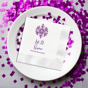 Serviette En Papier Laisser neiger Flèche-neige pourpre