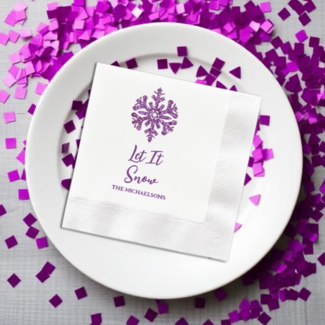 Serviette En Papier Laisser neiger Flèche-neige pourpre (Créateur téléchargé)