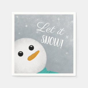 Serviette En Papier Laisser neiger Snowman