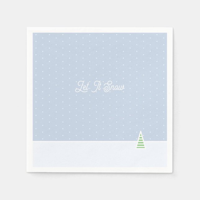 Serviette En Papier Laisser neiger un arbre d'hiver minuscule Ice Blue (Devant)