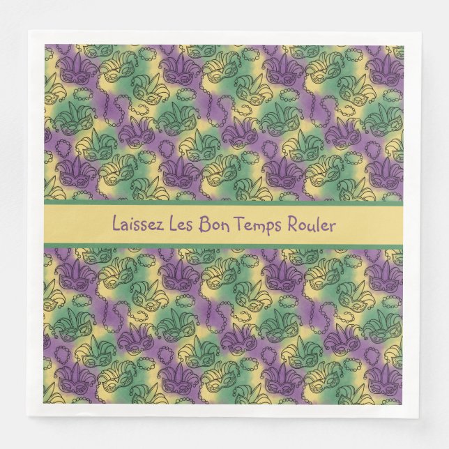Serviette En Papier Laissez Les Bon Temps Rouler Mardi Gras (Devant)