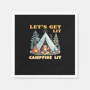 Serviette En Papier Laissons-nous ! Feu De Campement. Citations de cam