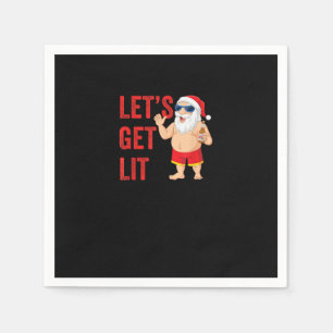Serviette En Papier Laissons tomber Père Noël drôle Noël