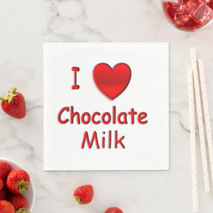 Serviette En Papier Lait au chocolat au coeur