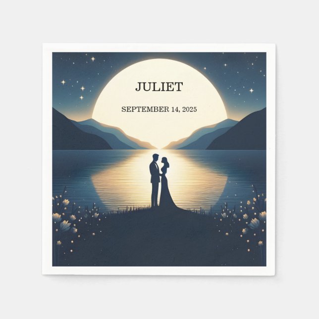 Serviette En Papier Lakeside Mountain Fun Nature Fête de mariage au bo (Devant)