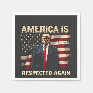 Serviette En Papier L'Amérique est de nouveau respectée Trump USA 4 ju