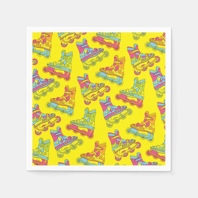 Serviette En Papier Lames à rouleaux Patinage Anniversaire de enfant P (Devant)