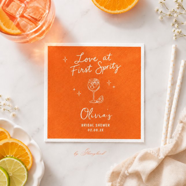 Serviette En Papier L'amour au premier Spritz  (Créateur téléchargé)