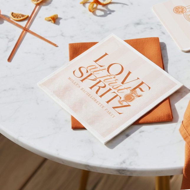Serviette En Papier L'amour au premier Spritz Enterrement de vie de je (Love at First Spritz Bachelorette Napkins
)