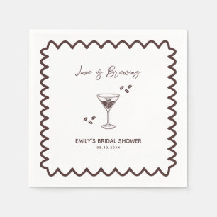 Serviette En Papier L'amour brasse du café Thème Fête des mariées