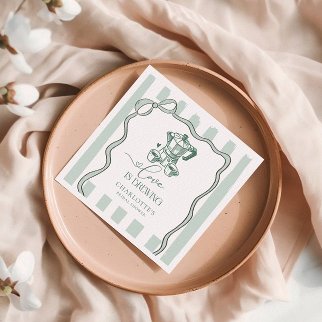 Serviette En Papier L'amour brasse la Fête des mariées de café moderne (Créateur téléchargé)