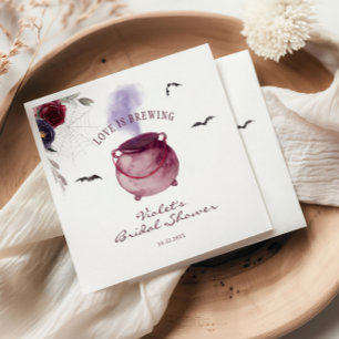 Serviette En Papier L'amour brasse la Fête des mariées d'Halloween