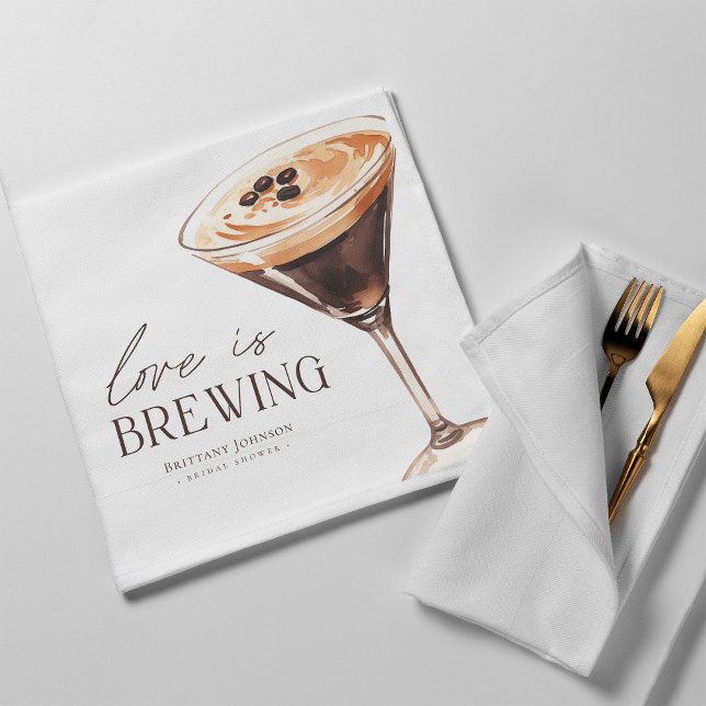 Serviette En Papier L'amour brasse la Fête des mariées Espresso Martin (Créateur téléchargé)