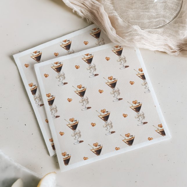 Serviette En Papier L'amour brasse la Fête des mariées Espresso Martin (Créateur téléchargé)