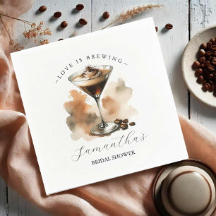 Serviette En Papier L'amour brasse la Fête des mariées Espresso Martin