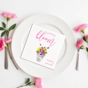 Serviette En Papier L'amour dans la floraison Mariage