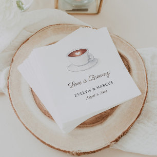 Serviette En Papier L'amour de la Coupe du Café brasse les couples Wed
