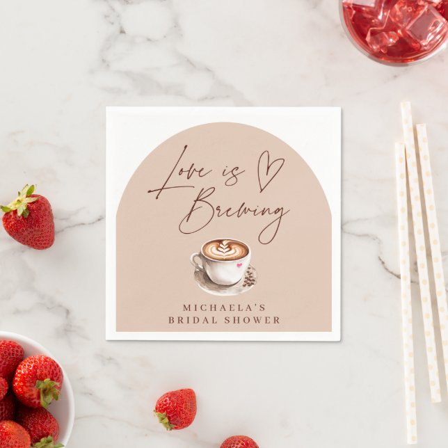 Serviette En Papier L'amour du café moderne fait bouillonner la douche (En situation)