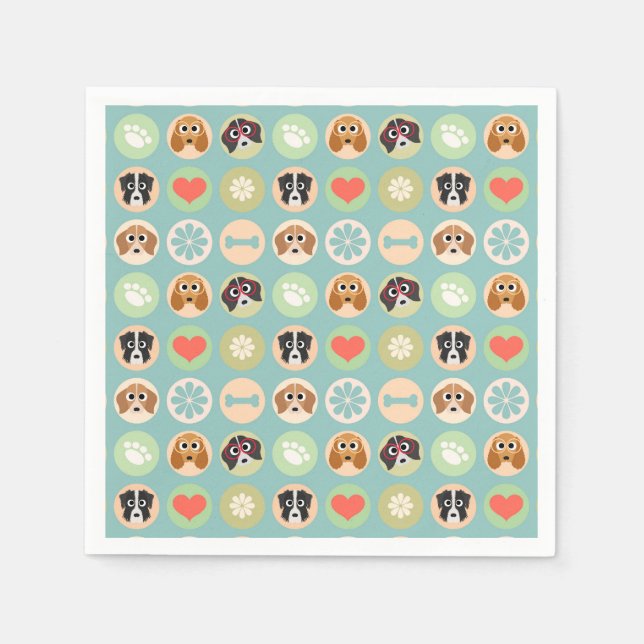 Serviette En Papier L'amour du chien (Devant)