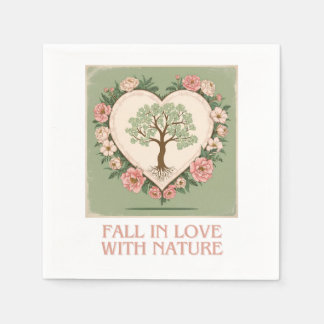 Serviette En Papier L'amour du coeur de la nature